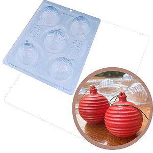 Forma c/ Silicone Bolinha de Natal Riscado Cód 10051 -BWB