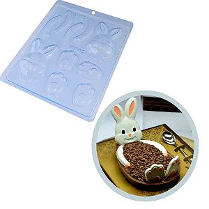 Forma Simples Partes Coelho de Chocolate Cód 9861 - BWB