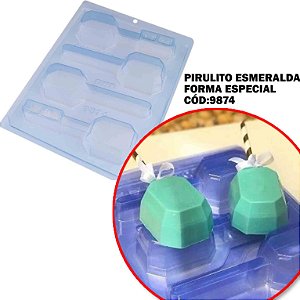 Forma Especial c/ Silicone Pirulito Esmeralda Cód 9874-BWB