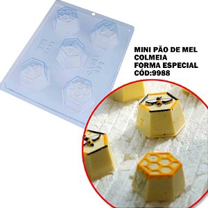 Forma Espec c/ Silicone Mini Pão de Mel Colmeia Cód 9988-BWB
