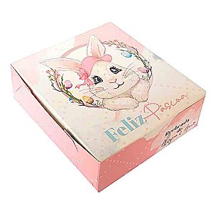 Caixa de Páscoa p/ 9 Doces Coelhinha Rosa -JR