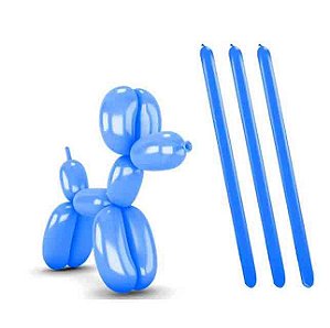 Balão Bexiga Palito com 30 Unidades Azul - Happy Day
