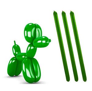 Balão Bexiga Palito com 30 Unidades Verde- Happy Day
