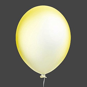 Balão Bexiga Neon 9'' Citrus Amarelo c/ 30 Unid. - Happy Day