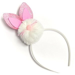 Tiara Pompom Coelho Rosa Páscoa - SB Aces
