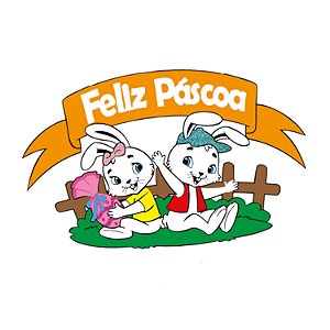 Enfeite Painel “Feliz Páscoa” Coelhinhos - Grintoy