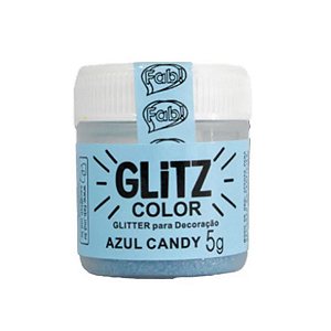 Glitter p/ Decoração Confeitaria Glitz Azul Candy 5g - Fab!