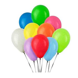 Balão Bexiga 8 Polegadas Liso Cores c/ 50 Uni.- Happy Day