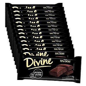 Chocolate Meio Amargo 70% Cacau Cx 90g X 14 Unid. - Divine