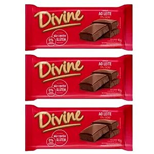 Chocolate ao Leite 37% Cacau Cx 90g X 14 Unid. - Divine
