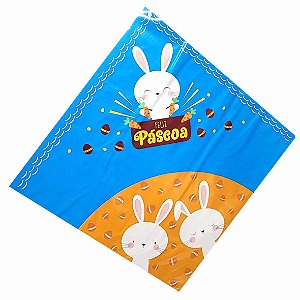 Saco Ovo de Páscoa Casal Coelhos Azul 150 á 200g 25 u-Carber