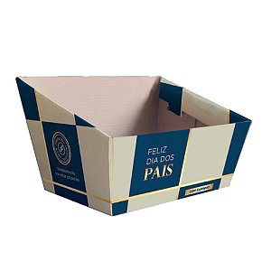 Cesta Papelão G Estampada "Feliz Dia dos Pais" Ref PA74 - JR