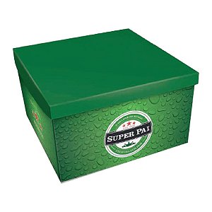 Caixa p/ Presente "Super Pai" Verde 27cm Ref: PA23 - JR