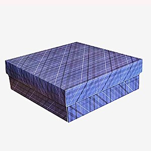 Caixa de Presente Xadrez Azul 27 cm Ref: MM87 - JR