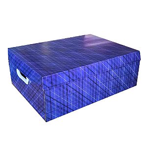 Caixa Organizadora Xadrez Azul 42 cm Ref: OG17 - JR