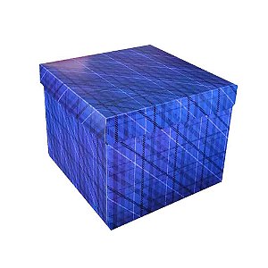 Caixa de Presente Xadrez Azul 22 cm Ref: XA16 - JR