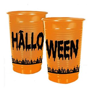 Copo Descartável Laranja Halloween 300 ml com 20 un. - Kaixote