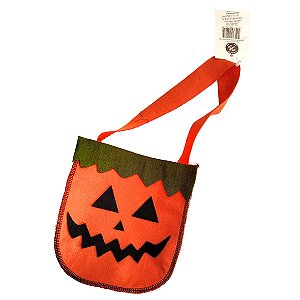 Sacola Porta Doces Laranja Abóbora Halloween - SB Aces