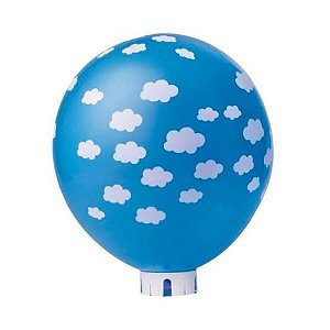 Balão Bexiga Estampado Nuvens Azul Celeste c 25 un-Happy Day