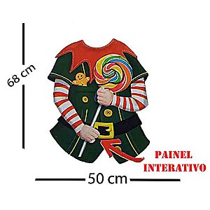 Painel Interativo p/ Fotos Menino Duende de Natal - Kaixote