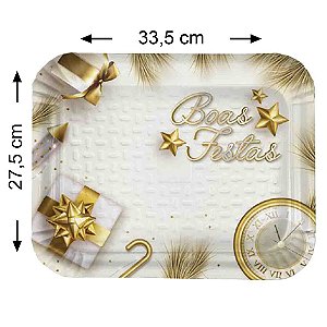 Bandeja Boas Festas B4 p/ Reveillon 33 cm - Kaixote