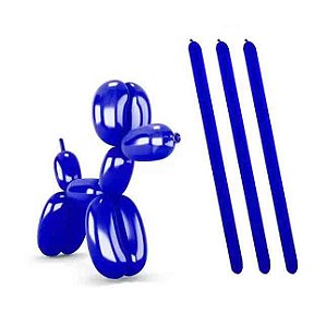 Balão Bexiga Palito com 30 Unidades 260 Azul- Happy Day