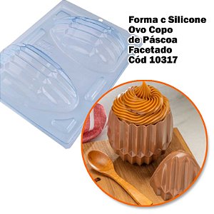 Forma c Silicone Ovo Copo de Páscoa Facetado Cód 10317-BWB (3)