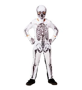 Fantasia Halloween Skull Grafite Infantil Tam.GG  - Fantasia Super