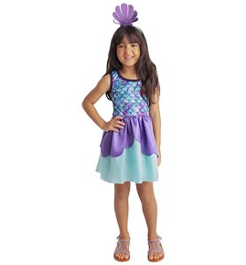 Fantasia Sereia Color Atac. Infantil Tam.G - Fantasia Super