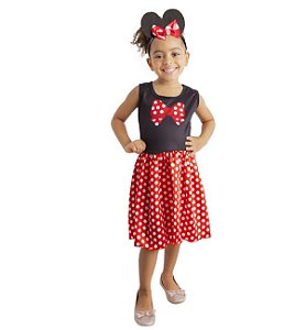 Fantasia Vestido Minnie Infantil Tam.G - Fantasia Super