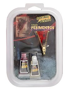 Kit Ferimento com Ziper, Sangue/cola Cod:7415  - Rostinho Pintado