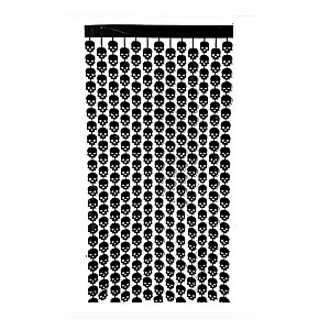 Cortina Decorativa Preto Halloween de Caveira 1x2 Metros  (11)