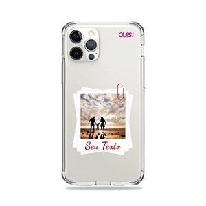 Capinha personalizada com foto polaroide e clip