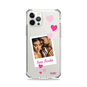 Capinha personalizada com foto e corações rosas