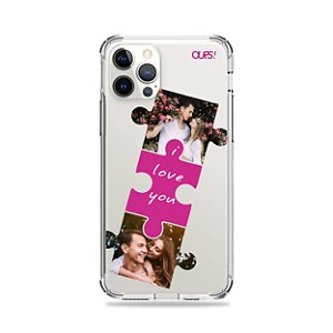 Capinha personalizada com 2 fotos em quebra cabeça Love You