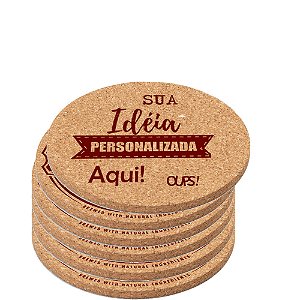 93828 - Kit com 6 unidades Porta Copos de Cortiça Personalizado Chopp de Sua Ideia