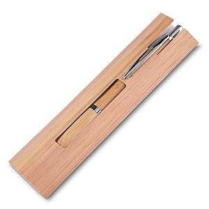 14664 - Caneta Ecológica de Bambu com Estojo