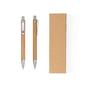14681 - Kit Ecológico Caneta e Lapiseira Bambu