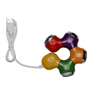 12171 - Hub Plástico Articulável 4 Entradas USB