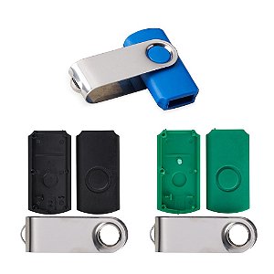 13960BR - Carcaça Pen Drive Giratório Brilhante