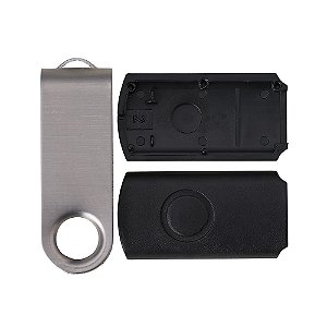 13960ES - Carcaça Pen Drive Giratório Escovado