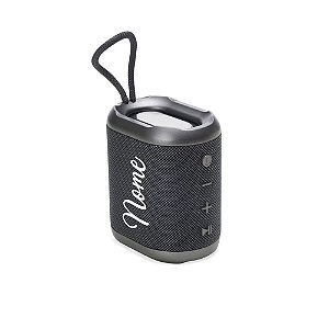 4362 - Caixa de Som Cinza Personalizada com Nome Script