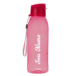 18556 - Garrafa Plástica 700ml Rosa com Nome