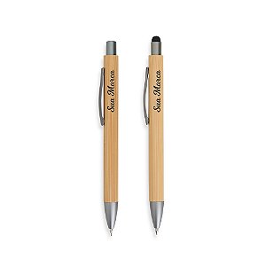 8251 - Kit Ecológico Caneta e Lapiseira Bambu Personalizado com Marca