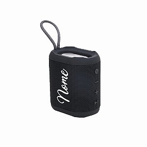 4362 - Caixa de Som Preta Personalizada com Nome Script