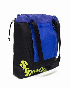 Shoulder Tote Bag Stranger Art Letter In Arch (Azul/Amarela)