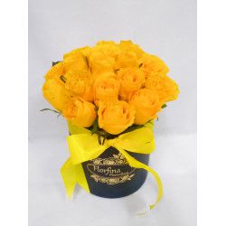 Caixa box luxo com 20 rosas amarelas