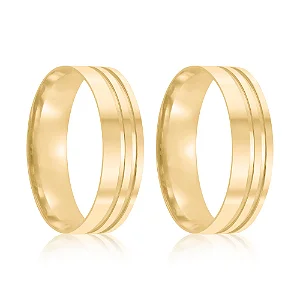 Par de alianças Aurelia 5mm de casamento ouro 18k