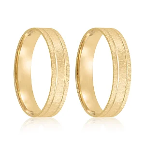 Par de alianças Osaka 4mm de casamento ouro 18k