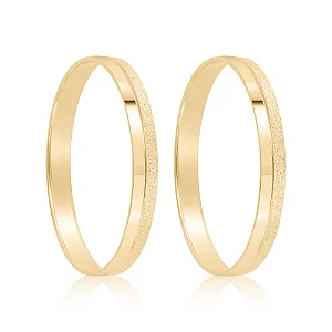 Par de alianças casamento Princess 2mm de ouro 18k  - Anel solitário Brinde